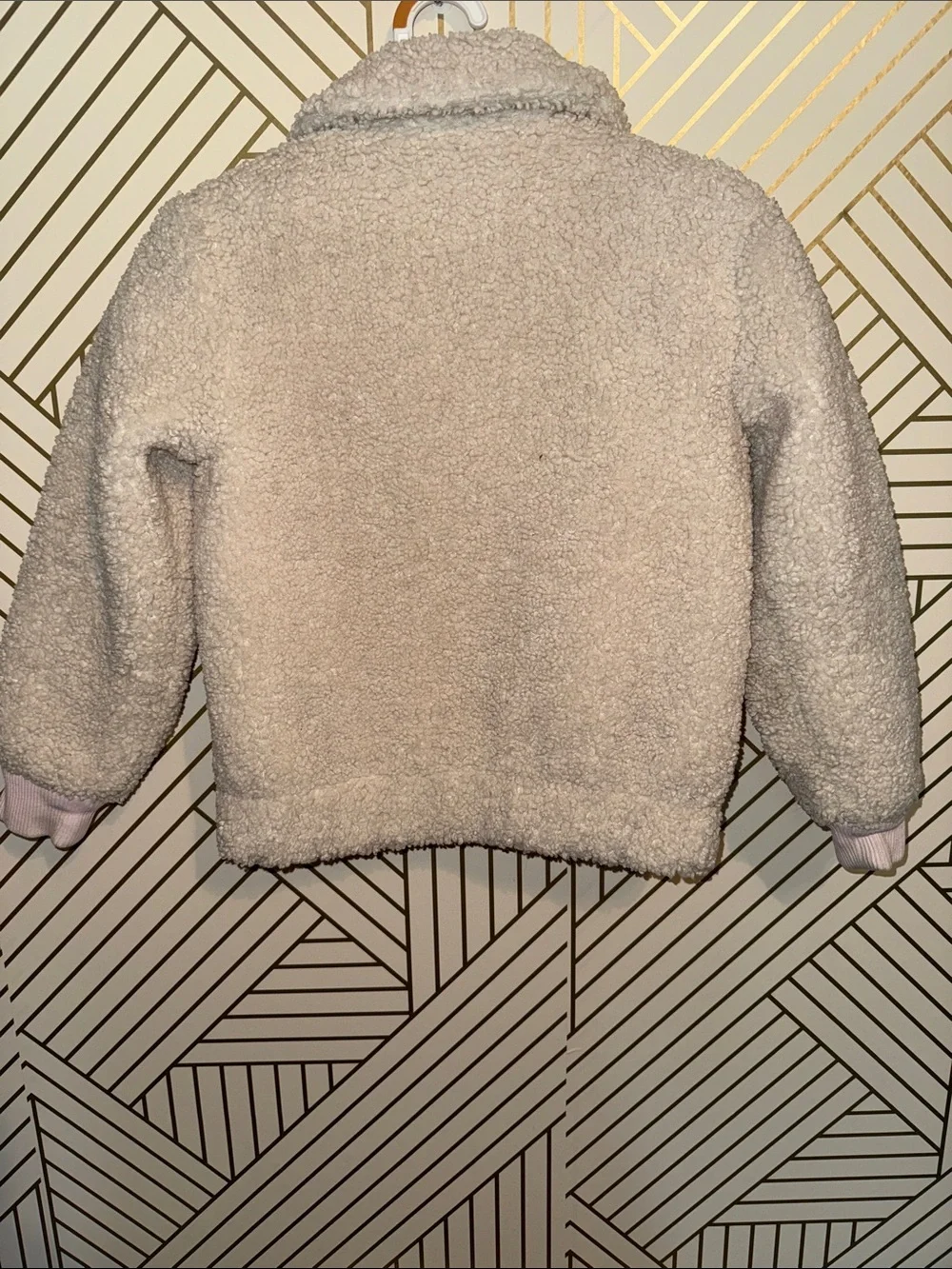 Crewcuts Cream Sherpa Puffer Jacket with Pink Lining